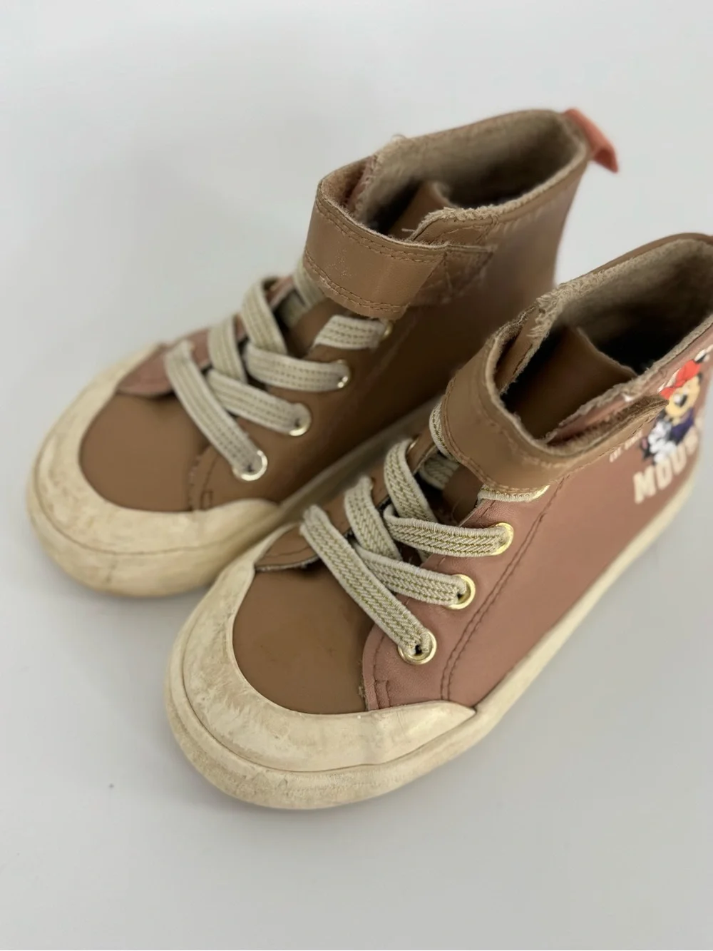 Disney Minnie Mouse Pink High-Top Velcro Sneakers,‎ Size Toddler 9